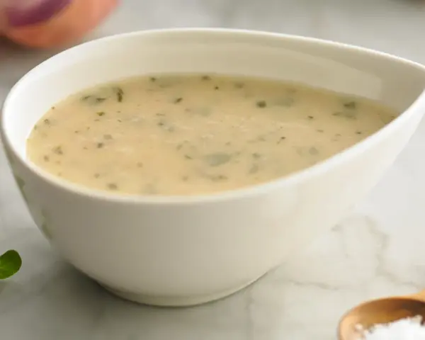 Une idée sauce salade crémeuse, parsemée d'herbes fraîches, prête à sublimer vos plats.