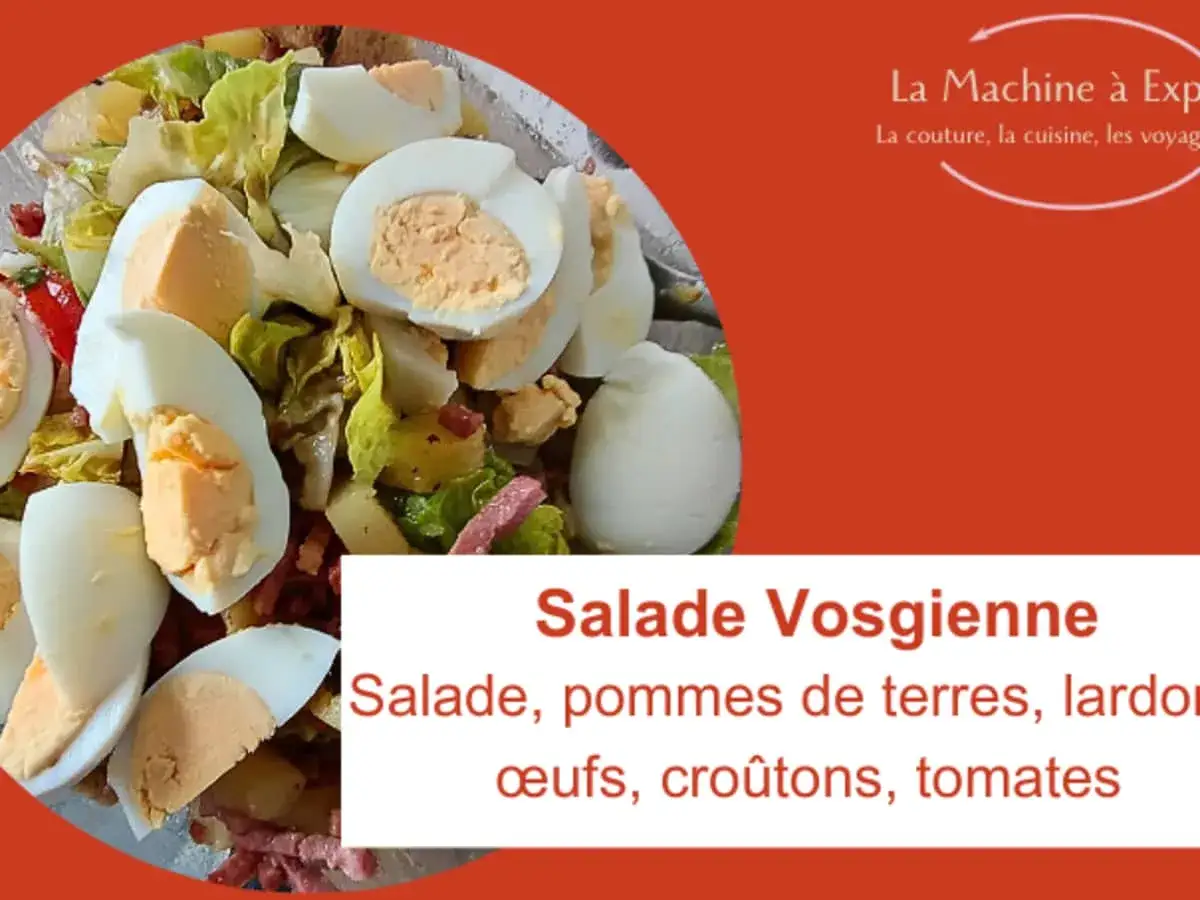 Salade Vosgienne g&eacute;n&eacute;reuse avec &oelig;ufs durs, lardons, pommes de terre et cro&ucirc;tons. Un d&eacute;lice !