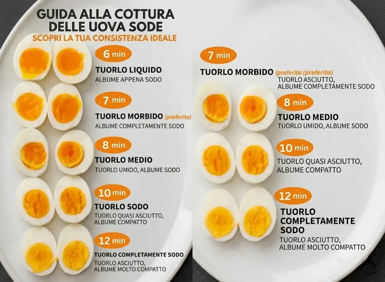 Guide de cuisson des œufs durs : 6 à 12 minutes pour un jaune parfait. Du liquide au complètement cuit, trouvez votre préférence.